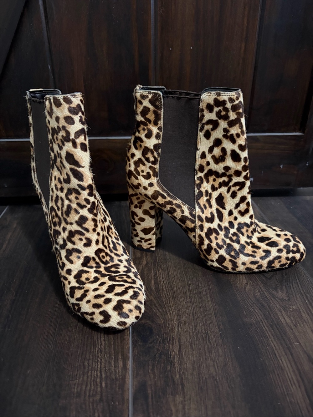 Sam Edelman Leopard Print Chelsea Ankle Boots - Tan & Brown
